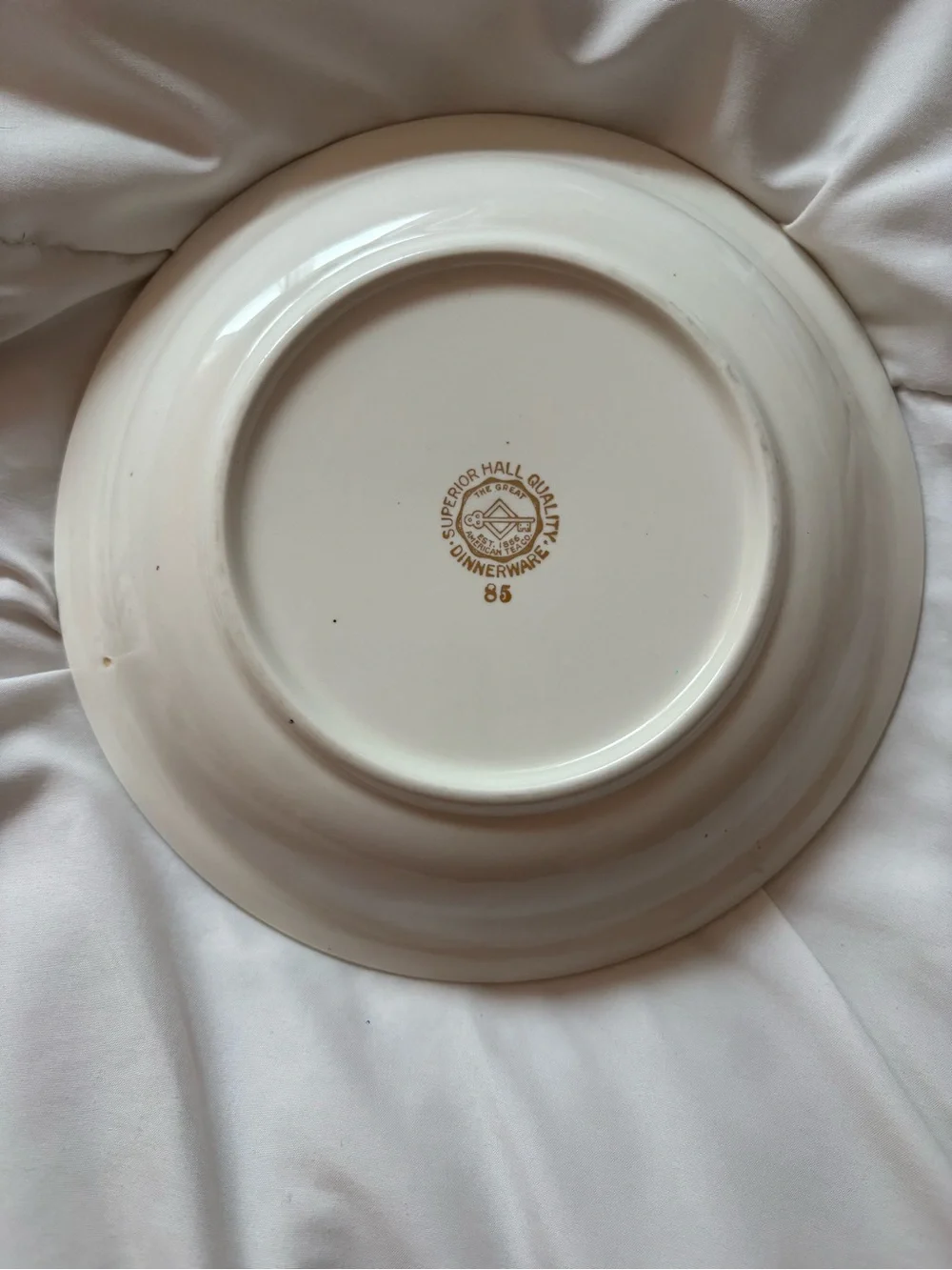 Vintage Hall Superior Great American Tea Co. floral trim plate